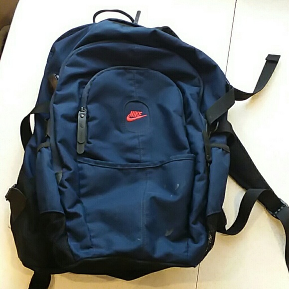 nike blue large logo backpack